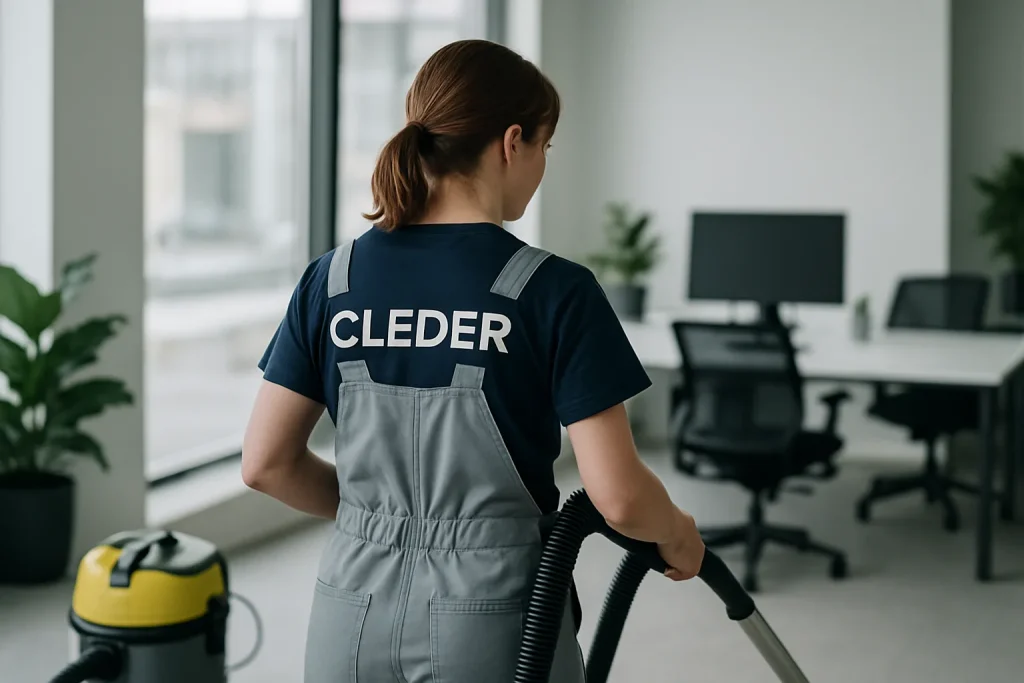 Équipe de nettoyage en train de travailler dans une maison à Cleder après un sinistre.