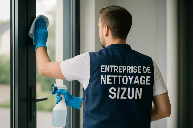 Une équipe de nettoyage professionnelle s'active dans un appartement propre à SIZUN.