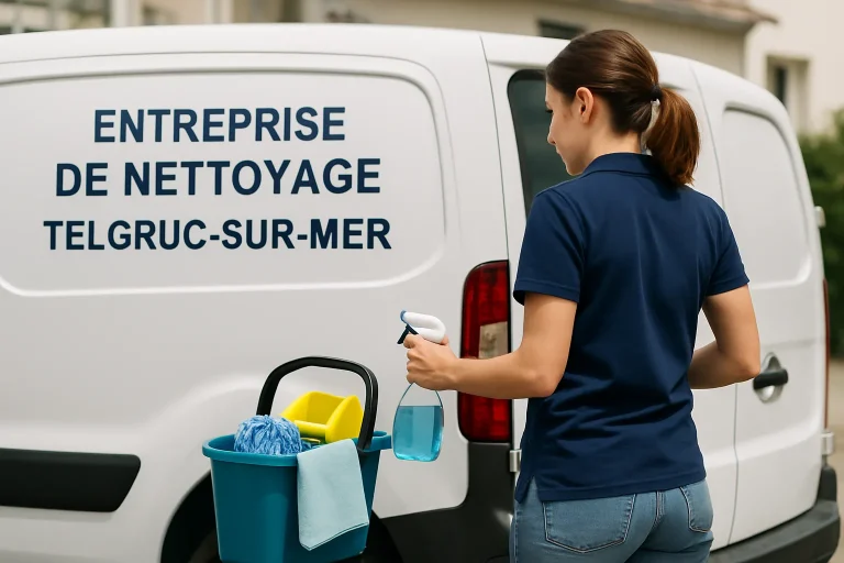 Équipe de nettoyage professionnelle en action dans un appartement insalubre à Telgruc-sur-Mer.